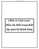 CRM và Visit Card Điều cần thiết trong thiết lập quan hệ khách hàng