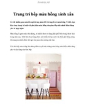 Trang trí bếp màu hồng xinh xắn