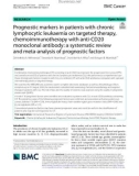 Prognostic markers in patients with chronic lymphocytic leukaemia on targeted therapy, chemoimmunotherapy with anti-CD20 monoclonal antibody: A systematic review and meta-analysis of prognostic factors