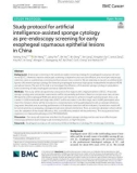 Study protocol for artificial intelligence-assisted sponge cytology as pre-endoscopy screening for early esophegeal squmaous epithelial lesions in China