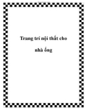 Trang trí nội thất nhà ống