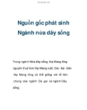 Nguồn gốc phát sinh Ngành nửa dây sống