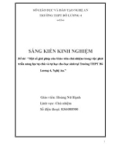 Sáng kiến kinh nghiệm THPT: Một số giải pháp của Giáo viên chủ nhiệm trong việc phát triển năng lực tự chủ và tự học cho học sinh tại Trường THPT Đô Lương 4, Nghệ An