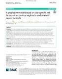 A predictive model based on site-specific risk factors of recurrence regions in endometrial cancer patients