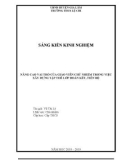 Sáng kiến kinh nghiệm THCS: Nâng cao vai trò của giáo viên chủ nhiệm trong việc xây dựng tập thể lớp đoàn kết và tiến bộ