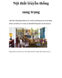 Nội thất truyền thống sang trọng