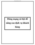 Dùng mạng xã hội để nâng cao dịch vụ khách hàng