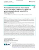 Poor treatment responses were related to poor outcomes in pediatric B cell acute lymphoblastic leukemia with KMT2A rearrangements