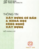 Thông tin Xây dựng cơ bản và khoa học công nghệ xây dựng – Số 22/2019