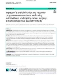 Impact of a prehabilitation and recovery programme on emotional well-being in individuals undergoing cancer surgery: A multi-perspective qualitative study