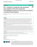 PD-1 inhibitors combined with paclitaxel and cisplatin in first-line treatment of esophageal squamous cell carcinoma (ESCC): A network meta-analysis