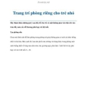 Trang trí phòng riêng cho trẻ nhỏ