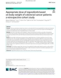 Appropriate dose of regorafenib based on body weight of colorectal cancer patients: A retrospective cohort study