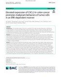 Elevated expression of CXCL3 in colon cancer promotes malignant behaviors of tumor cells in an ERK-dependent manner