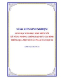 Sáng kiến kinh nghiệm THPT: Giáo dục cho học sinh miền núi kỹ năng phòng, chống bạo lực gia đình thông qua một số tác phẩm Văn học 12