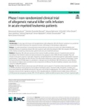 Phase I non-randomized clinical trial of allogeneic natural killer cells infusion in acute myeloid leukemia patients