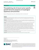 The predicting role of serum tumor-specific growth factor for prognosis of esophageal squamous cell carcinoma