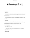 Kiểu mảng (tiết 1/2)