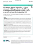 Efficacy and safety of diphereline 11.25 mg, microrelin 11.25 mg, and microrelin 3.75 mg in premenopausal patients with breast cancer: A non-inferiority randomized clinical trial