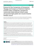 Protocol of the Comparison of Intravesical Therapy and Surgery as Treatment Options (CISTO) study: A pragmatic, prospective multicenter observational cohort study of recurrent high-grade non-muscle invasive bladder cancer