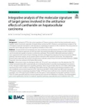 Integrative analysis of the molecular signature of target genes involved in the antitumor effects of cantharidin on hepatocellular carcinoma