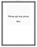 Phòng ngủ hợp phong thủy