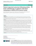 Patient reported outcomes following whole brain radiotherapy in patients with brain metastases in NSIA-LUTH Cancer Center