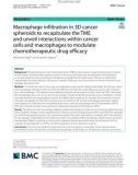 Macrophage infiltration in 3D cancer spheroids to recapitulate the TME and unveil interactions within cancer cells and macrophages to modulate chemotherapeutic drug efficacy