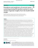 Prevalence and predictors of cervical cancer screening among HIV-positive women in rural western Uganda: Insights from the health-belief model