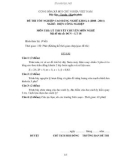 Đề tốt nghiệp CĐ nghề khoá 2 Điện công nghiệp (2008-2011) - Mã: ĐCN - LT 18 - Phần lý thuyết (kèm Đ.án)