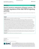 Notch3 restricts metastasis of breast cancers through regulation of the JAK/STAT5A signaling pathway