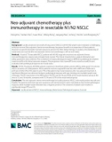 Neo-adjuvant chemotherapy plus immunotherapy in resectable N1/N2 NSCLC