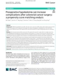 Preoperative hypokalemia can increase complications after colorectal cancer surgery: A propensity score matching analysis