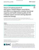 Serum 25-hydroxyvitamin D and cancer-related fatigue: Associations and effects on depression, anxiety, functional capacity and health-related quality of Life in breast cancer survivors during adjuvant endocrine therapy