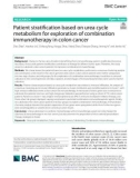 Patient stratification based on urea cycle metabolism for exploration of combination immunotherapy in colon cancer