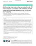 Differential diagnosis and prognosis of small renal masses: Association with collateral vessels detected using contrast-enhanced computed tomography