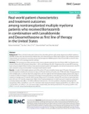 Real-world patient characteristics and treatment outcomes among nontransplanted multiple myeloma patients who received Bortezomib in combination with Lenalidomide and Dexamethasone as first line of therapy in the United States