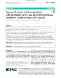 Colorectal cancer risk in association with colorectal cancer as a second malignancy in relatives: A nationwide cohort study