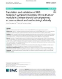 Translation and validation of M.D. Anderson Symptom Inventory-Thyroid Cancer module in Chinese thyroid cancer patients: A cross-sectional and methodological study