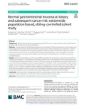 Normal gastrointestinal mucosa at biopsy and subsequent cancer risk: Nationwide population-based, sibling-controlled cohort study