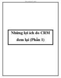 Những lợi ích do CRM đem lại (Phần 1)