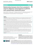 Relationship between time from symptom's onset to diagnosis and prognosis in patients with symptomatic colorectal cancer