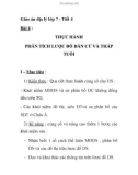 Giáo án địa lý lớp 7 - Tiết 4 Bài 4 : THỰC HÀNH PHÂN TÍCH LƯỢC ĐỒ DÂN CƯ VÀ THÁP TUỔI