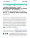 Immunomodulatory effects of metronomic vinorelbine (mVRL), with or without metronomic capecitabine (mCAPE), in hormone receptor positive (HR+)/HER2-negative metastatic breast cancer (MBC) patients: Final results of the exploratory phase 2 Victor-5 study