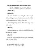 Giáo án sinh học lớp 6 - Bài 18: Thực hành: QUAN SÁT BIẾN DẠNG CỦA THÂN