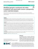 Modified geriatric nutritional risk index in patients with pancreatic cancer: A propensity score-matched analysis