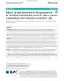 Effects of topical timolol for the prevention of radiation‑induced dermatitis in breast cancer: A pilot triple‑blind, placebo‑controlled trial