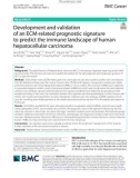 Development and validation of an ECM-related prognostic signature to predict the immune landscape of human hepatocellular carcinoma