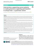 Interventions supporting cancer patients in making decisions regarding participation in clinical trials - a systematic review