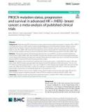 PIK3CA mutation status, progression and survival in advanced HR+/HER2- breast cancer: A meta-analysis of published clinical trials